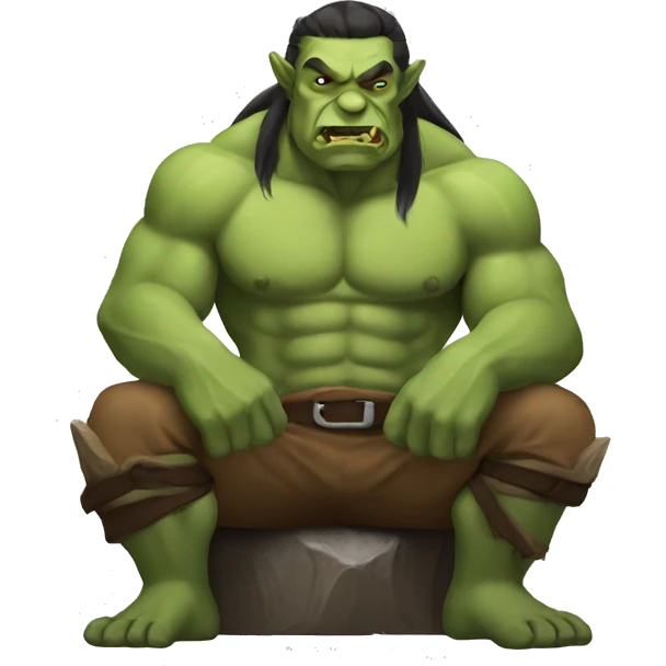 sitting muscular orc emoji