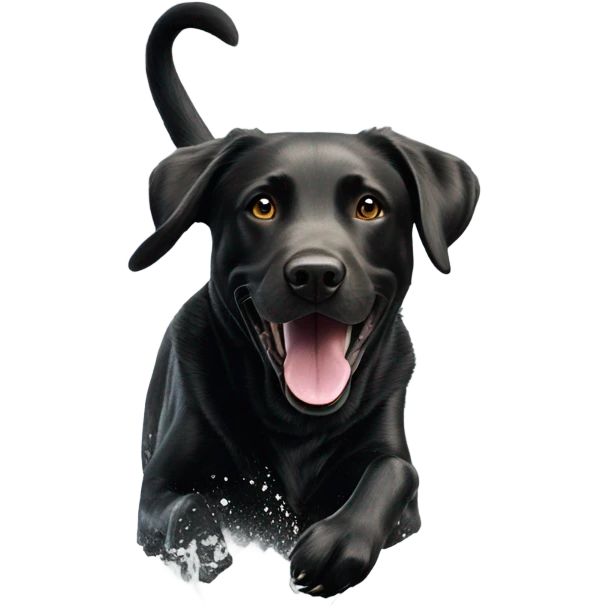 Black lab playing in a lake emoji