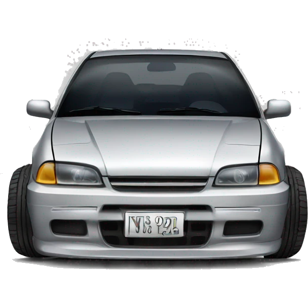 stanced silver hatch back var emoji
