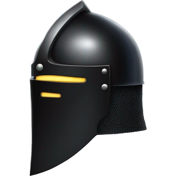 "A robust, black knight's helmet providing full coverage." emoji