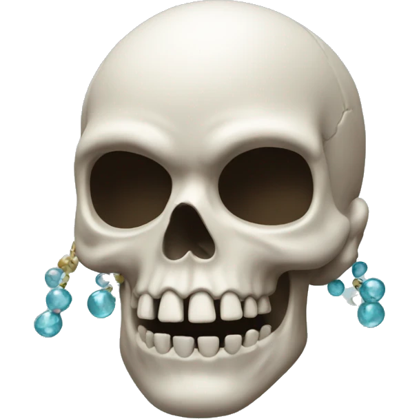 do a skull with the blowing bead emoji