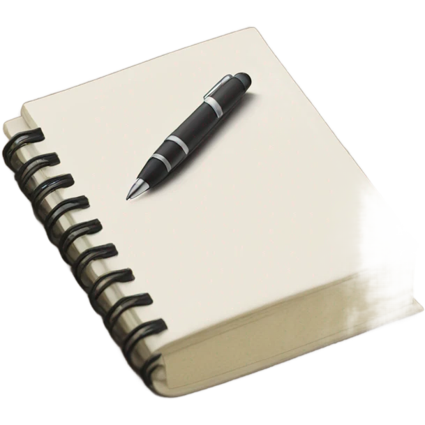 Notebook with a pen emoji