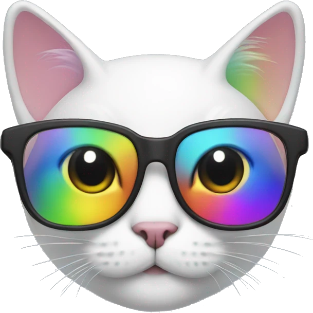 Rainbow cat with glasses emoji