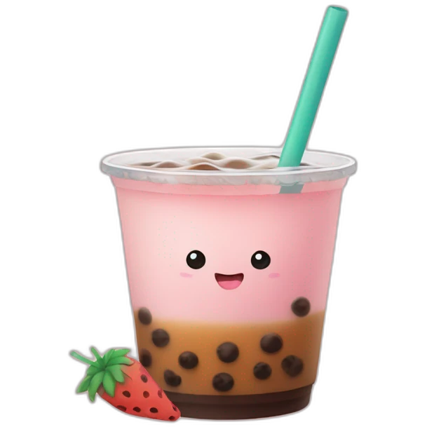 Chat qui boit un bubble tea emoji