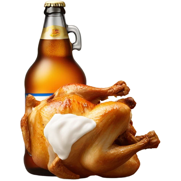 chicken with a beer emoji