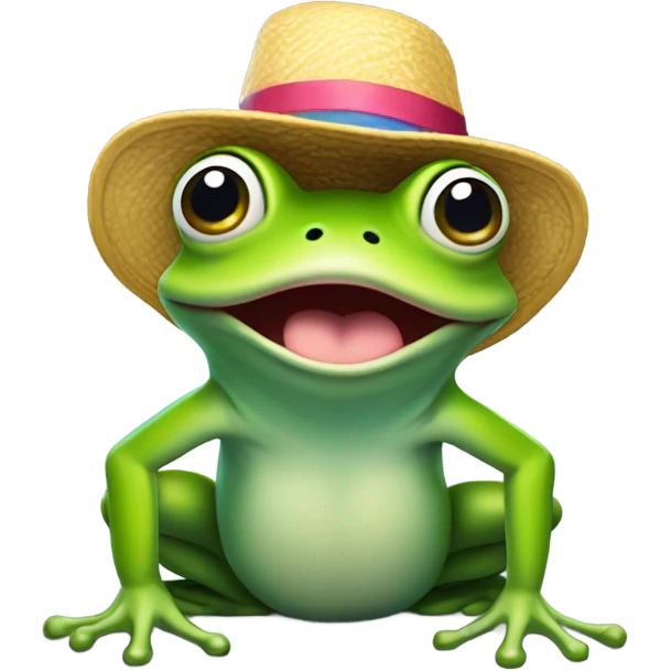 Surprise Frog with a hat  emoji