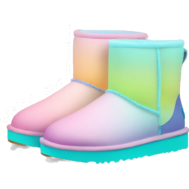 Pastel gradient hue platform short Ugg boots emoji