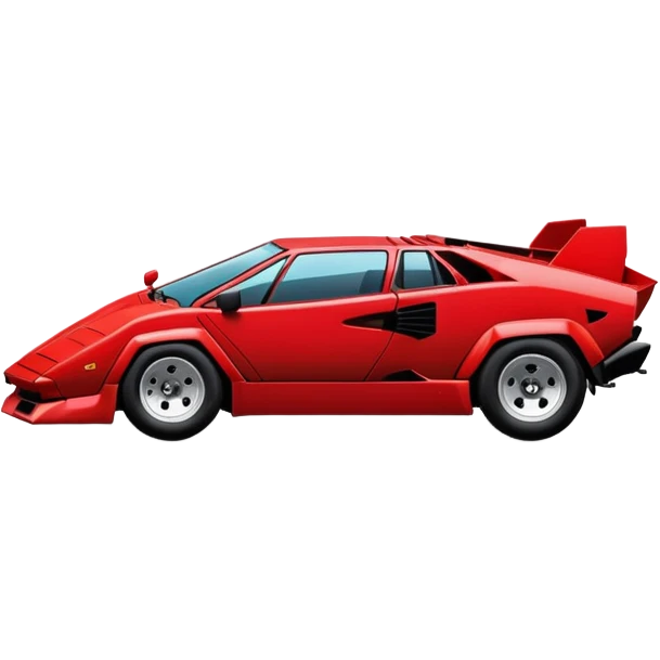 Make the red Lamborghini Countach even more minimalist and emoji-like emoji