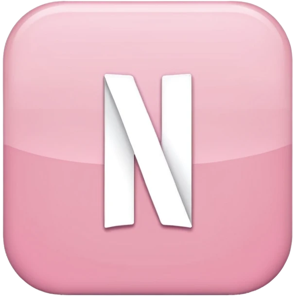 Netflix aesthetic "N" logo in pastel pink emoji