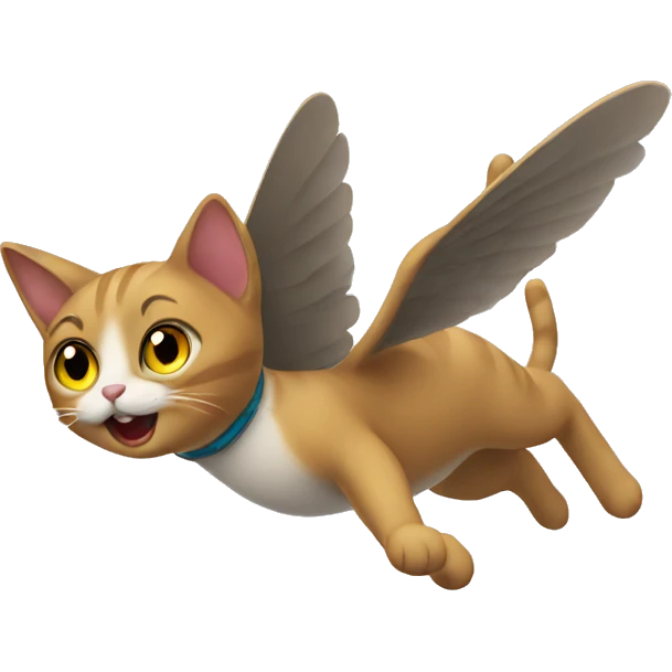 A flying cat emoji