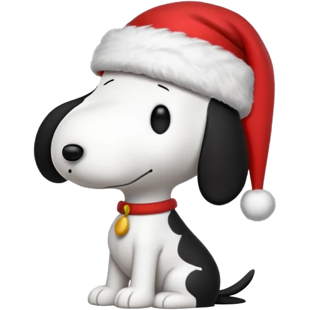 Snoopy wearing a Christmas hat  emoji
