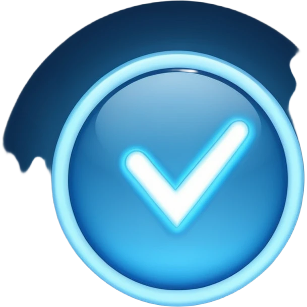 Blue light circle and the white tick inside the blue light circle emoji