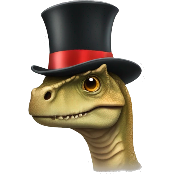 dino with top hat with heart  emoji
