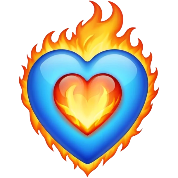 fire blue heart emoji