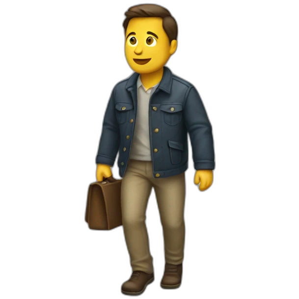 man walking with veste emoji