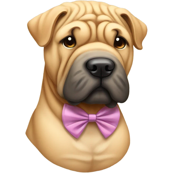Sharpei with a bow emoji