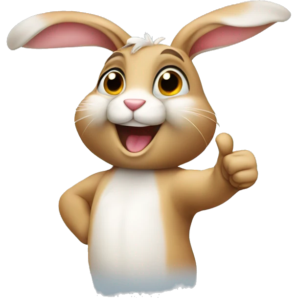 Cute rabbit showing thumps up emoji