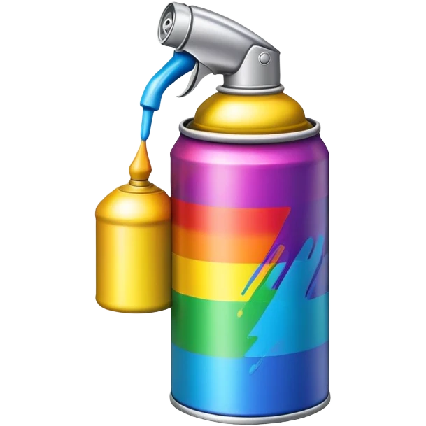 Colorful spray paint can with rainbow design for graffiti emoji