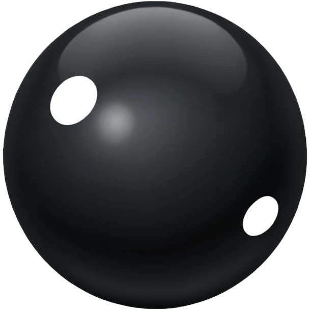 Black Ball with MB written on it. Nothing else no holes. emoji