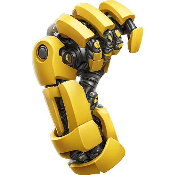 Yellow mechanical cyborg bicep that’s flexing emoji
