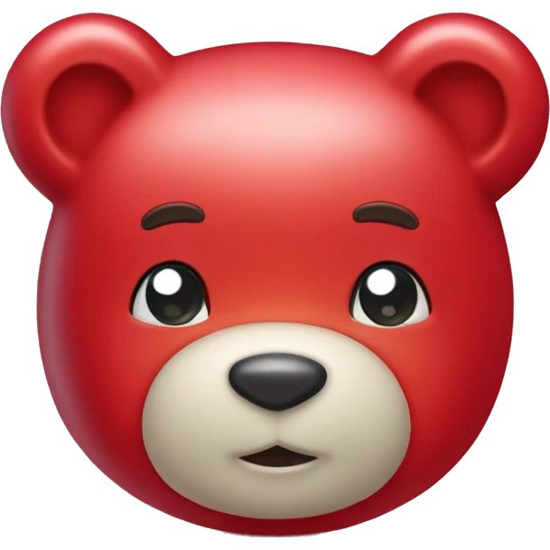 Cute gummy bear in red emoji
