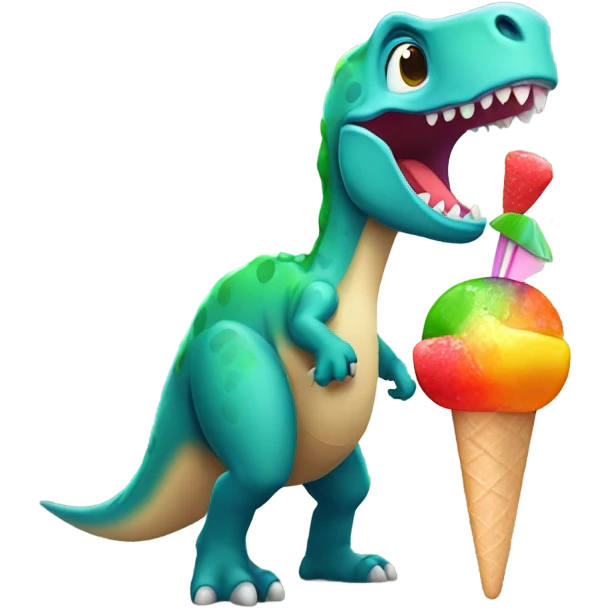Dinosaur with a popsicle  emoji