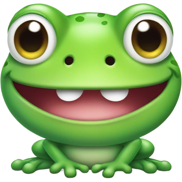 cute cartoony frog blushing emoji