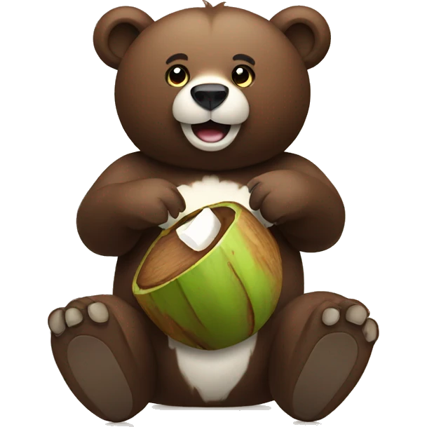 bear with a coconut emoji