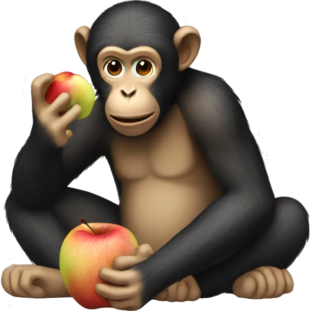 make a monkey eating apple emoji
