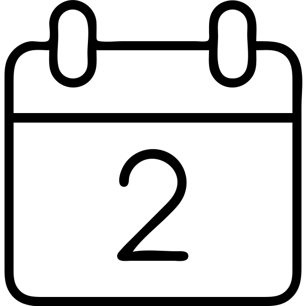 blue calendar, minimalist style, thin outlines emoji