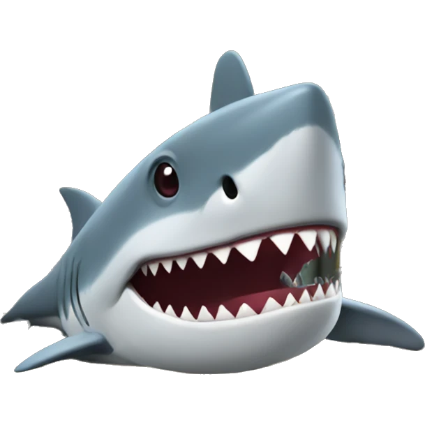 Shark eating a school while wearing glasses emoji