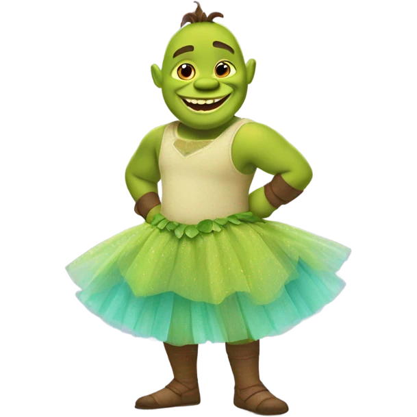 shrek wearing a tutu emoji