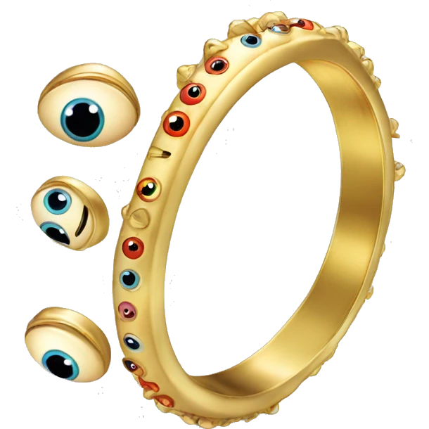 very thin gold bangle ring studded with eyeballs emoji