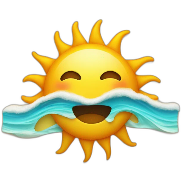 Sun in a beach emoji