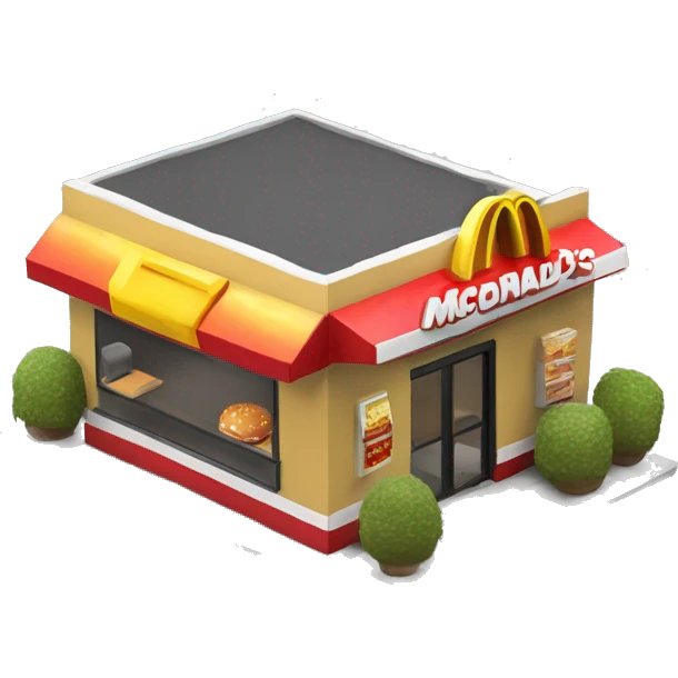 3D model of a small McDonald's restaurant emoji