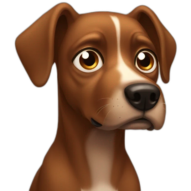 Totally Brown dog very scared emoji