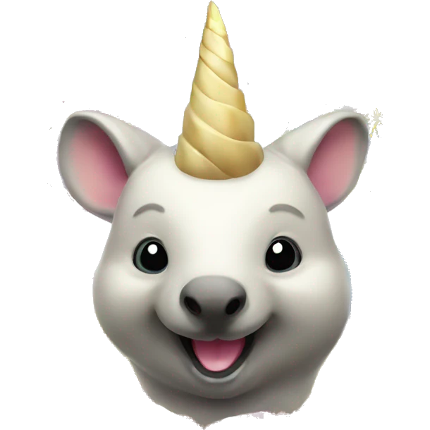 Wombat unicorn in glorious rainbow explosion emoji