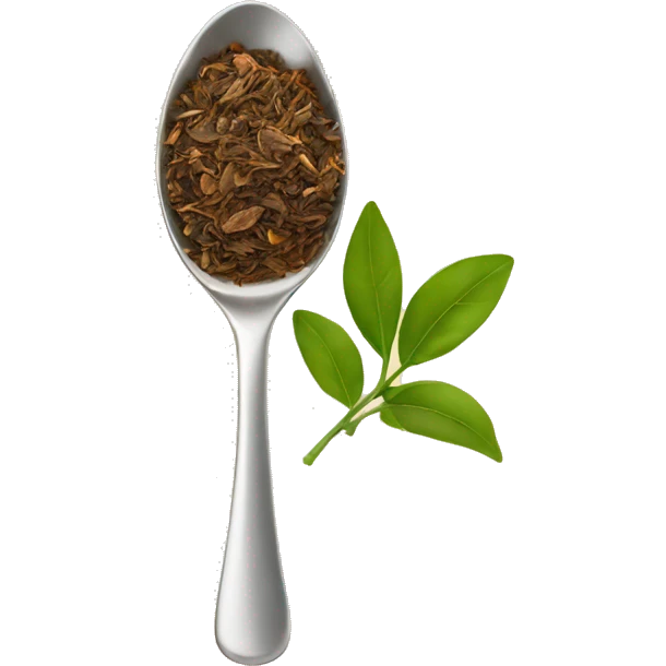 spoon with chopped tea leaf emoji