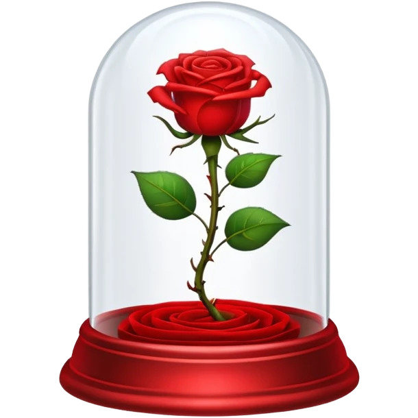 The glowing enchanted rose from “Beauty and the Beast” in its glass bell  emoji