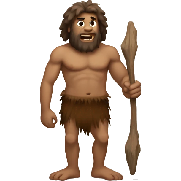 caveman with wooden wheels emoji