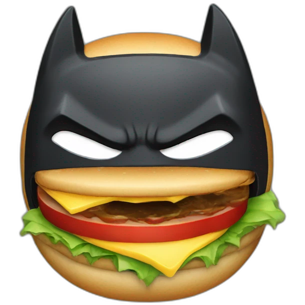 Batman eat hamburger emoji