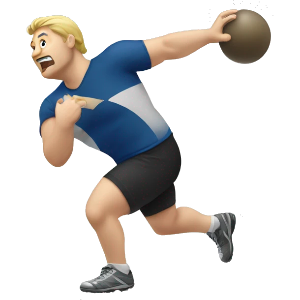 Big  white guy throwing a shotput emoji
