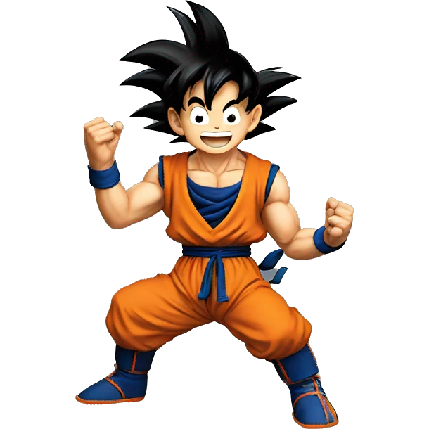 Goku waving and smiling emoji