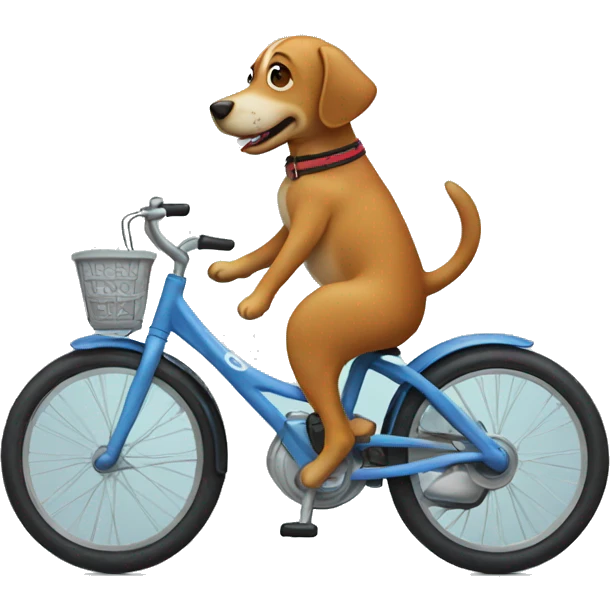 Dog riding a bike emoji