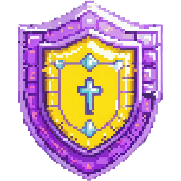 simple purple magical code shield with aura emoji