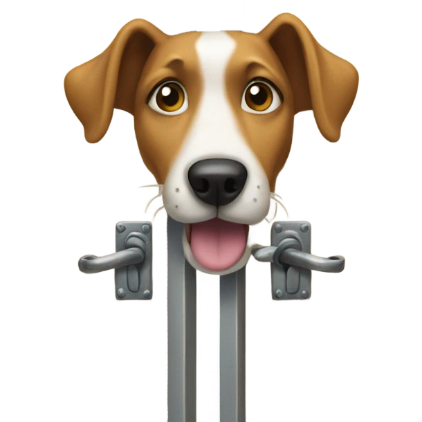 dog behind locked door emoji