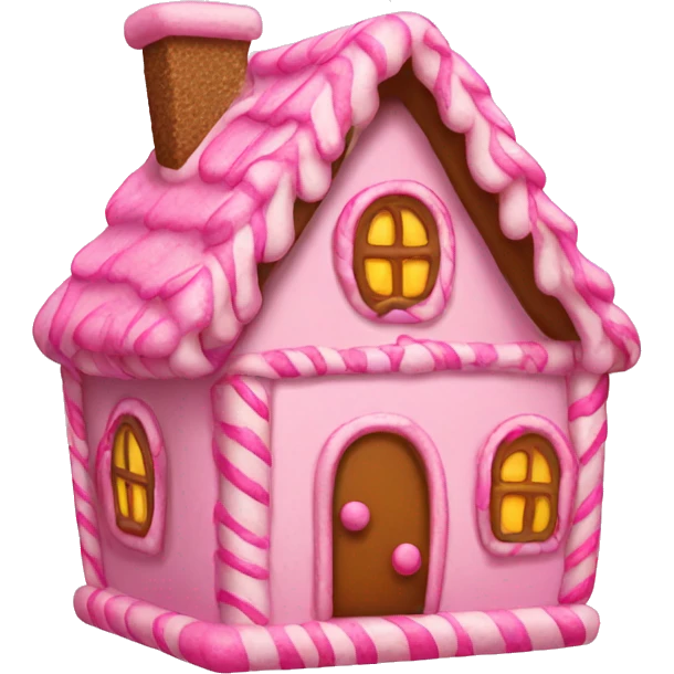 Pink gingerbread house emoji
