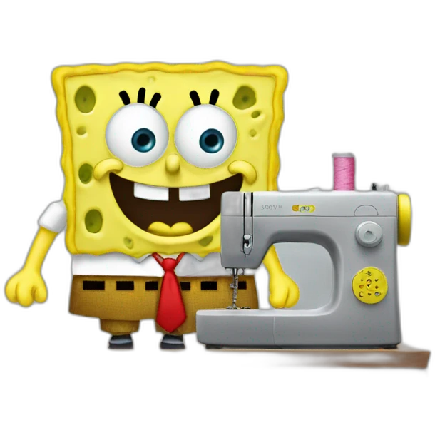 SpongeBob sewing emoji