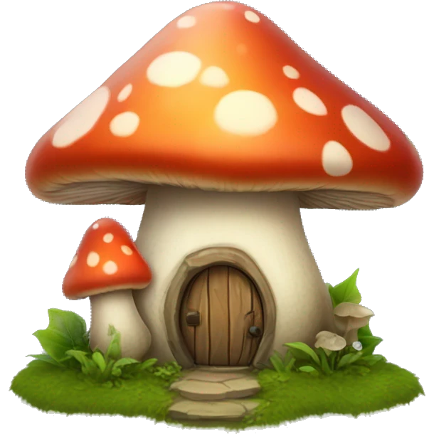 fairy mushroom house emoji