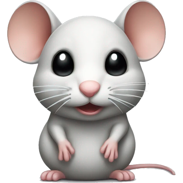 Mouse with a guilty face emoji
